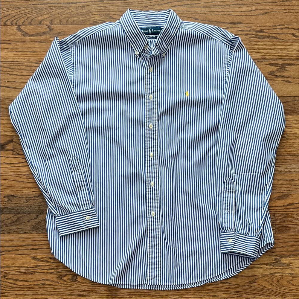 Men’s RL Polo Blue Striped Shirt